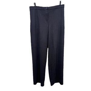 EILEEN FISHER Pants L Stretch‎ Tencel Ponte Tapered Ankle Trousers Black